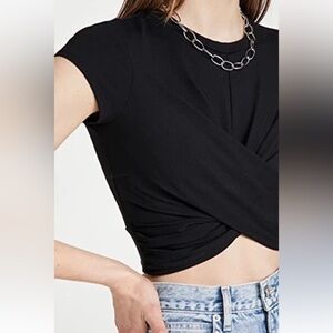 SUSANA MONACO Twisted Cropped Top in black Small